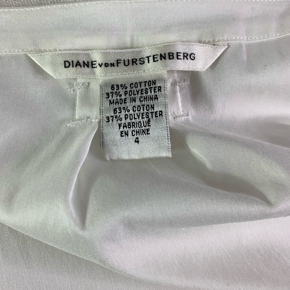 Diane Von Furstenburg white wrap top CUTE! Sz 4 - Picture 6 of 8